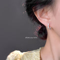Silver-Tone Twisted Wave Stud Three Pearl Earrings view 3