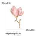 Enamel Magnolia Branch Brooch in Purple Pink White or Yellow view 7