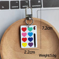 Acrylic Heart Paint Palette Keychain Silver Clip Ring view 3