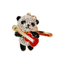 Jeweled Panda Guitar Keychains in Red and Blue Colors view 5
