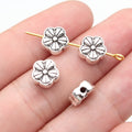 9.2x8.8x4.1mm 1.2g Antique Silver Zinc Alloy Flower Small Hole Spacer Beads for Bracelet Jewelry Making