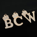 Crystal Crown Initial Letter Charm Pendant Gold Tone A To Z view 1