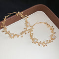 Large Floral Vine Hoop Earrings in Delicate Gold and Silver Tones view 6