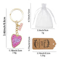 Pink Leopard Love You Heart Keychain Gold Ring 2026 Charm view 2