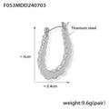 Scalloped U-Shaped Hoop Earrings Gold Or Steel Finish view 7