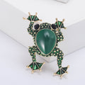 Green Gem Frog Brooch In Gold Tone And Silver Tone Frames view 3