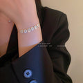 Seven Stone Slider Bracelet In Rose Gold Tone Or Gold Tone view 2