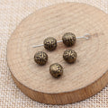Carved Round Small Hole Spacer Beads in Two Antique Finishes view 5