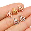 Spiral Swirl Metal Jewelry Charms in Six Finish Options view 5
