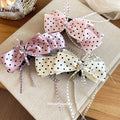 Polka Dot Satin Bow Banana Hair Clips Three Color Styles view 2