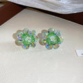 Iridescent Crystal Flower Stud Earrings in Seven Colors view 6