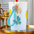 Jeweled Small Butterfly Tassel Keychains with Fortune Loops and Loop Only Options view 2