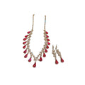 Three Red And Clear Drop Crystal Necklaces With Mixed Shapes And Settings view 5