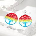 Silver Tone Rainbow Openwork Metal Hook Earrings in Eight Designs view 3