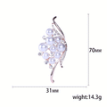 Delicate Crystal Leaf Brooch in Pale Pink or Clear view 5