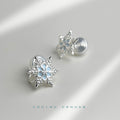 Silver Tone Pale Blue Snowflake Earrings In Stud And Clip Styles view 6