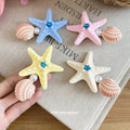 Starfish Shell Pearl Duckbill Hair Clips Four Colors view 4