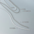Layered Ball And Zircon Tassel Necklace Steel Tone view 2