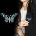Butterfly Sculpted Crystal Metal Brooch Pin for Jackets and Lapels view 3