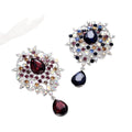 Flower Crystal Two Designs Metal Brooch Pin 7.7 x 4.5 cm view 5
