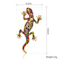 Red Gold Tone Gecko Crystal Metal Brooch Pin for Jackets and Lapels view 2