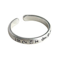 Silver Open Adjustable Band Ring Chinese Calligraphy Text view 5