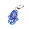 Silver Tone Printed Hamsa Acrylic Clip Keychains in Five Designs view 5