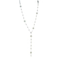Long Station Pearl Lariat Y Necklace Silver Champagne Gold view 5