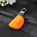 Realistic Lemon and Mandarin Orange Fruit Clip Keychains view 2