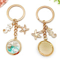 Six Seafoam Shell Starfish Ocean Metal Keychain Designs view 2