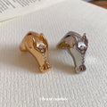 Polished Metal Horse Head Open Rings Silver Gold Tone view 2