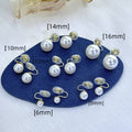 White Pearl Look Spiral No Piercing Clip Earrings 14mm view 2