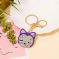 Rhinestone Fox Face Keychain Enamel Metal Bag Charm view 4