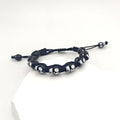 Black Plastic Skull Bead Woven Adjustable Prayer Bracelet view 2