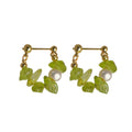 Gold Tone Blue Glass Chip And White Pearl Cluster Hook Earrings view 5