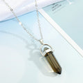 Silver Tone Bullet Crystal Pendant Necklaces in Six Colors view 4