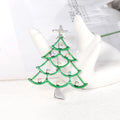 Green Silver Tone Christmas Tree Crystal Metal Brooch Pin view 3
