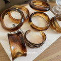 Amber Coffee Acrylic Swirl Bangles Geometric 5 Styles view 2