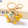 Enamel Elephant Keychain Rhinestone Metal Animal Bag Charm view 10