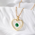 Gold Frame Heart Resin Evil Eye Pendant Necklaces 7 Colors view 9