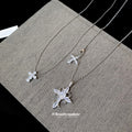 Silver Tone Layered Floral Pendant Necklace in Two Designs view 4