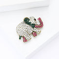 Crystal Elephant Brooch with Pink Trunk and Feet Decorative Clothing Pin view 4