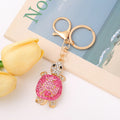 Rhinestone Turtle Keychain Metal Sea Tortoise Bag Charm view 2