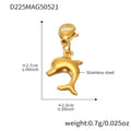 Gold Ocean Charm Bracelet Starfish Dolphin Shell Components view 7
