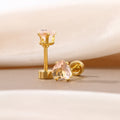 Yellow Heart Crystal Look Gold Tone Small Stud Earrings view 4