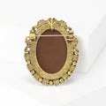 Carved Rose Cameo Brooch with Crystal Filigree Border view 3