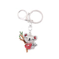 Rhinestone Koala Mother Baby Keychain Silver Clasp 4 Colors view 5