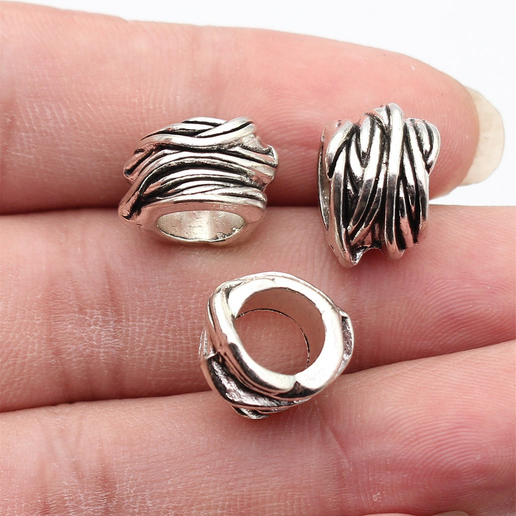 14x13x11mm 3.7g Multicolor Zinc Alloy Vine Texture Large Hole Dreadlock Beads for Hair Braid Jewelry