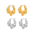 Twisted Rope Knot Hoop Earrings Gold Or Steel Finish view 5
