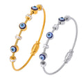 Evil Eye Cable Bangle Magnetic Clasp Gold Steel Styles view 5